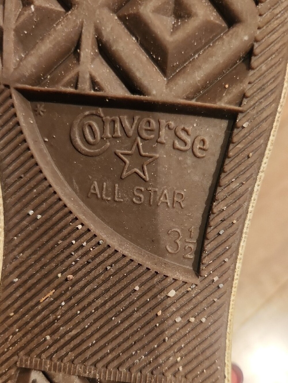 Converse High-Top Sneakers in Cream with Red Trim - Picture 10 of 16